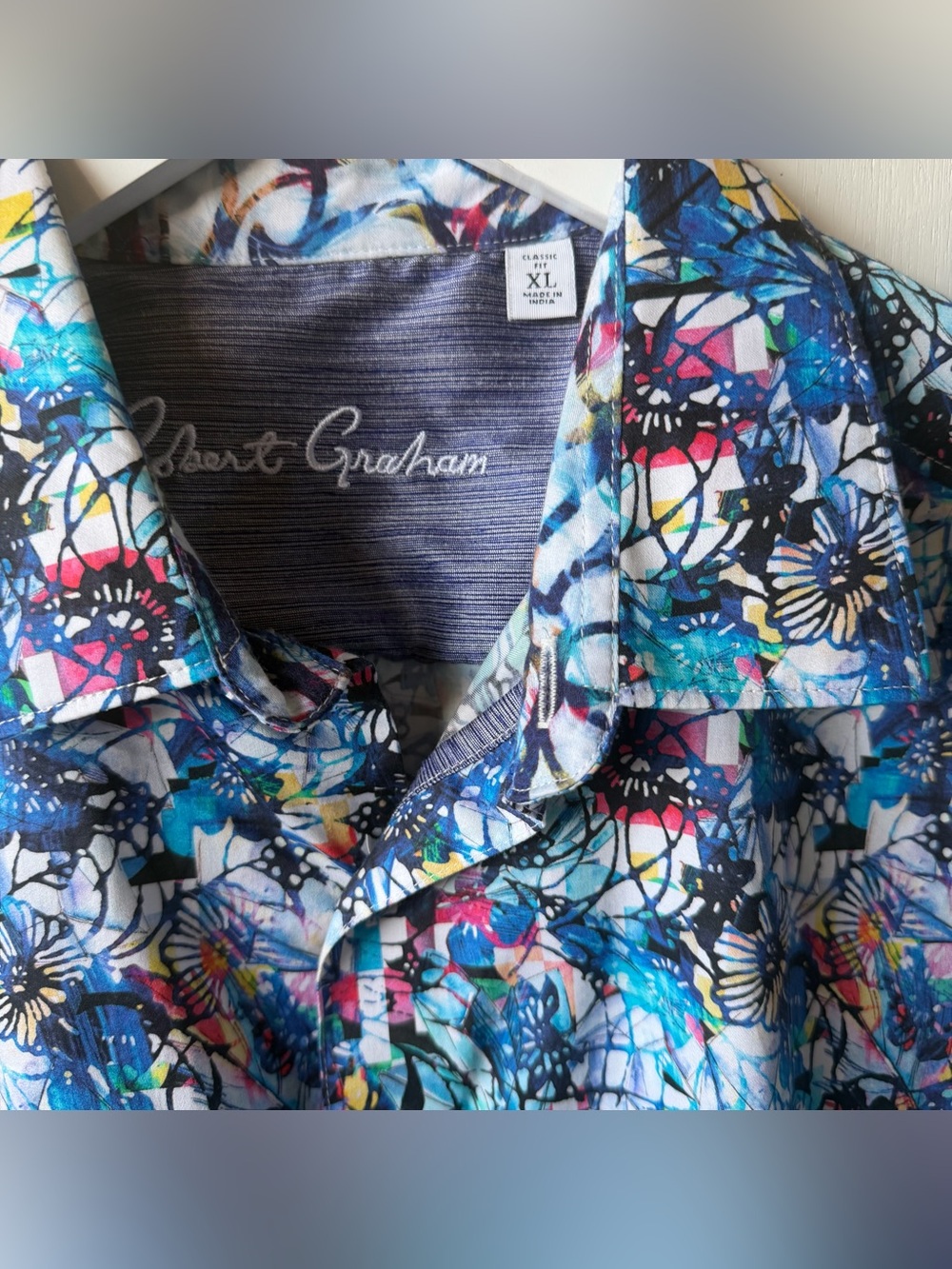 Robert Graham WYNN Abstract Art Button Down Shirt Classic Fit Size XL